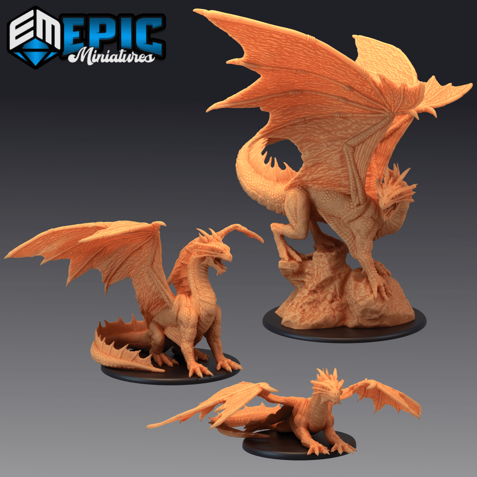 Bronze Dragon - Treasure Hunt Collection | Dungeons and Dragons Miniatures | Epic Miniatures | Fantasy RPG | Buy Online from The Home Crafters