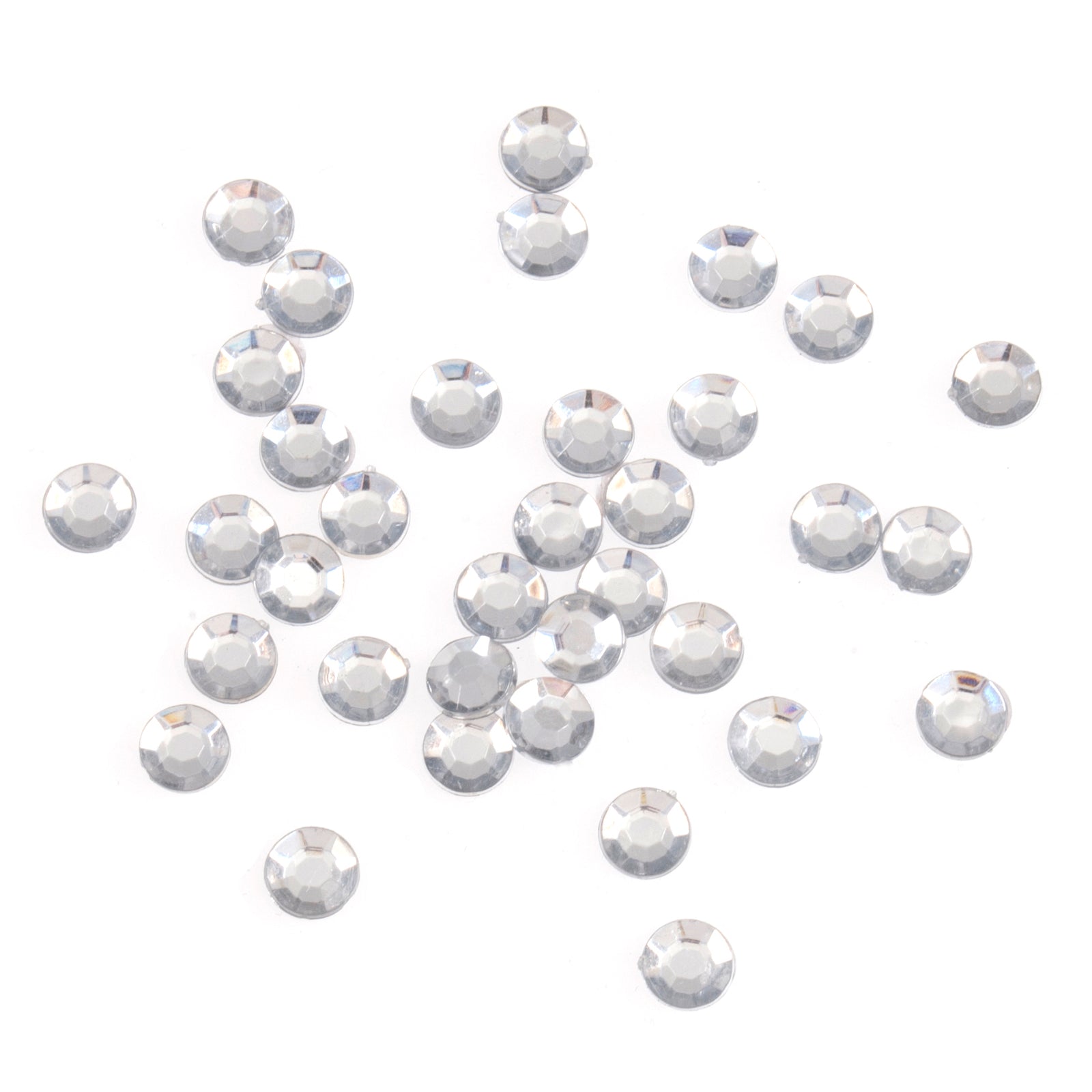 Gems: Round: Silver: Pack of 80 | Buy Online from The Home Crafters