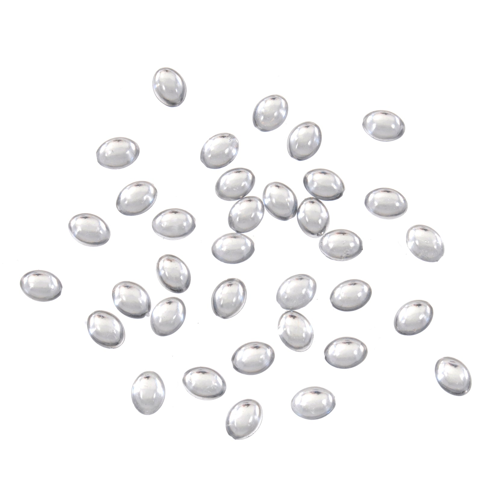 Crystal Domes: Oval: Silver: 180pk | Buy Online from The Home Crafters