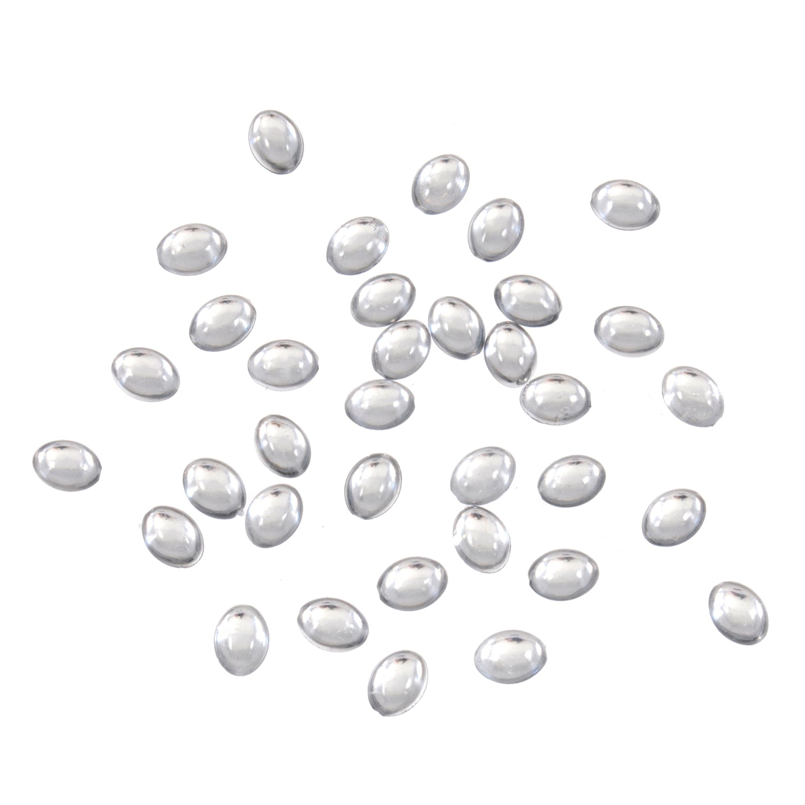 Crystal Domes: Oval: Silver: 180pk | Buy Online from The Home Crafters