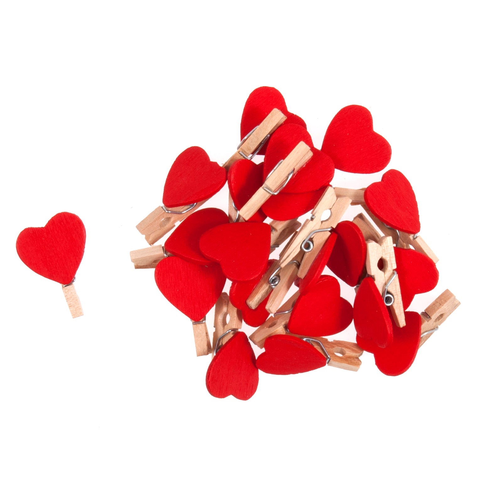 Pegs: Heart: Red: Pack of 20 | Buy Online from The Home Crafters
