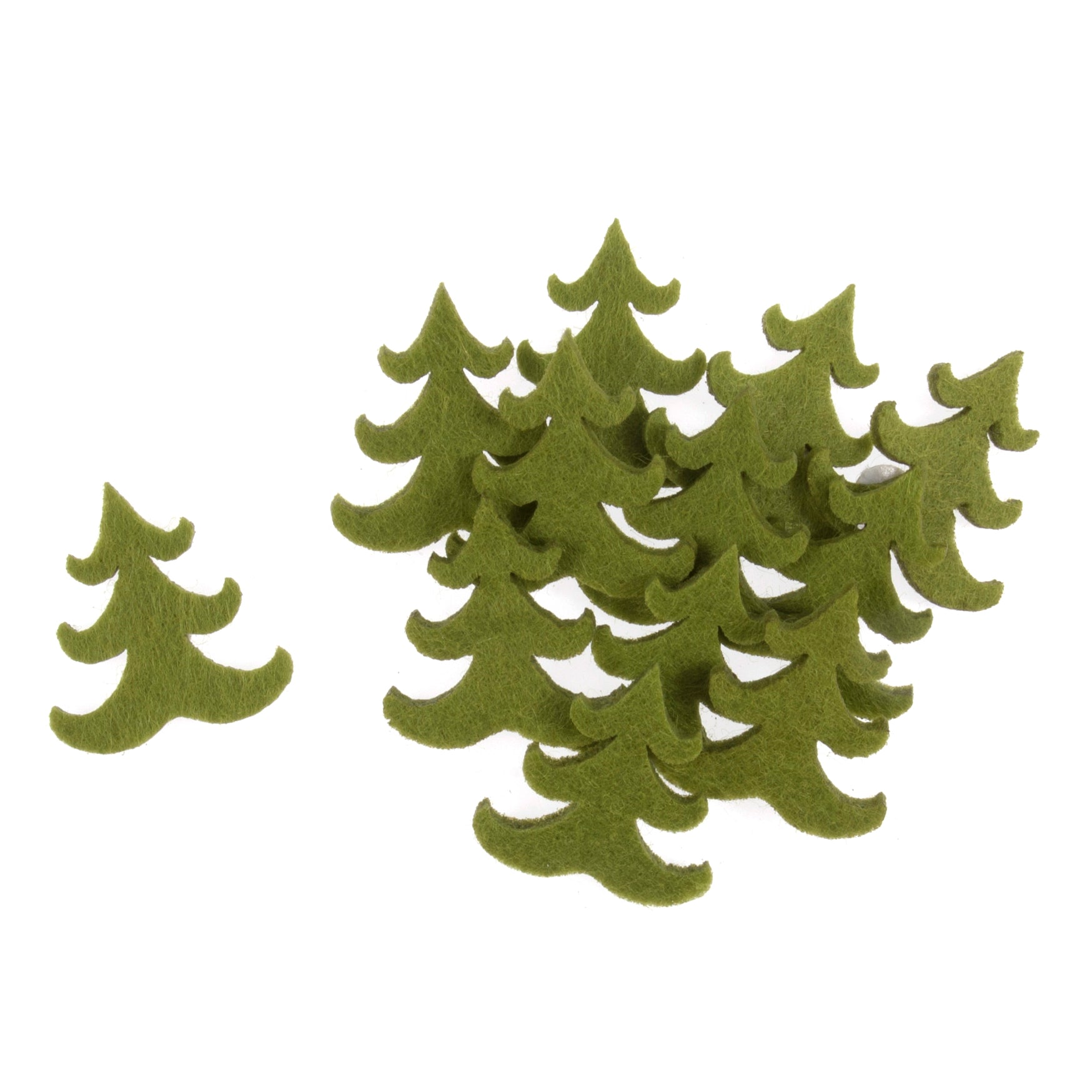 Christmas Craft Embellishments: Felt Christmas Trees - 12pc