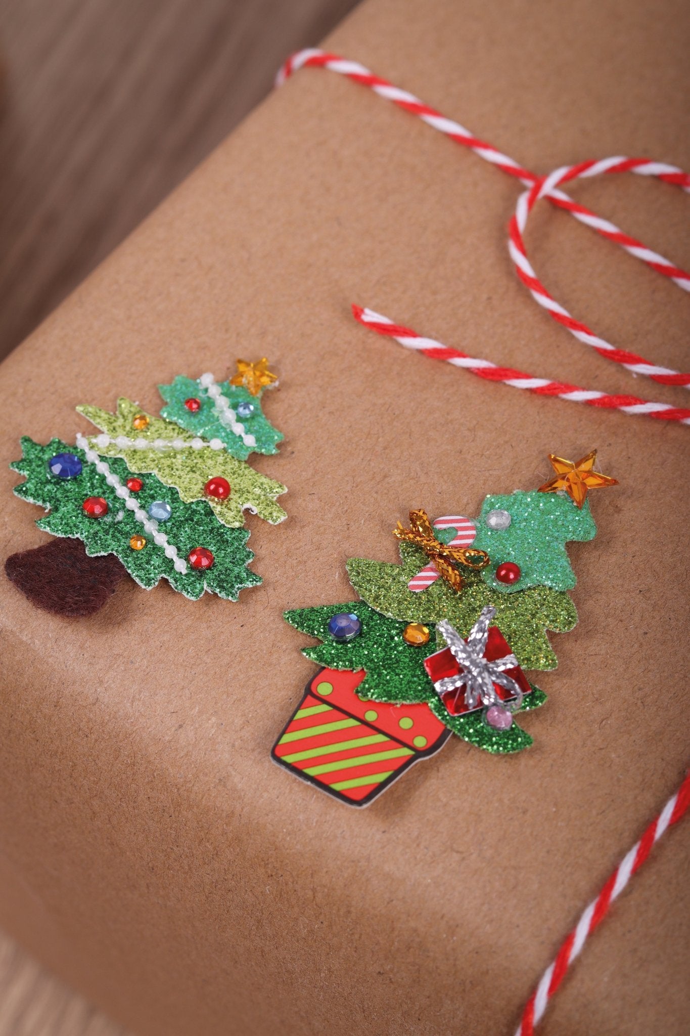 Christmas Craft Embellishments: Glitter Christmas Trees - 4pk | Buy Online from The Home Crafters