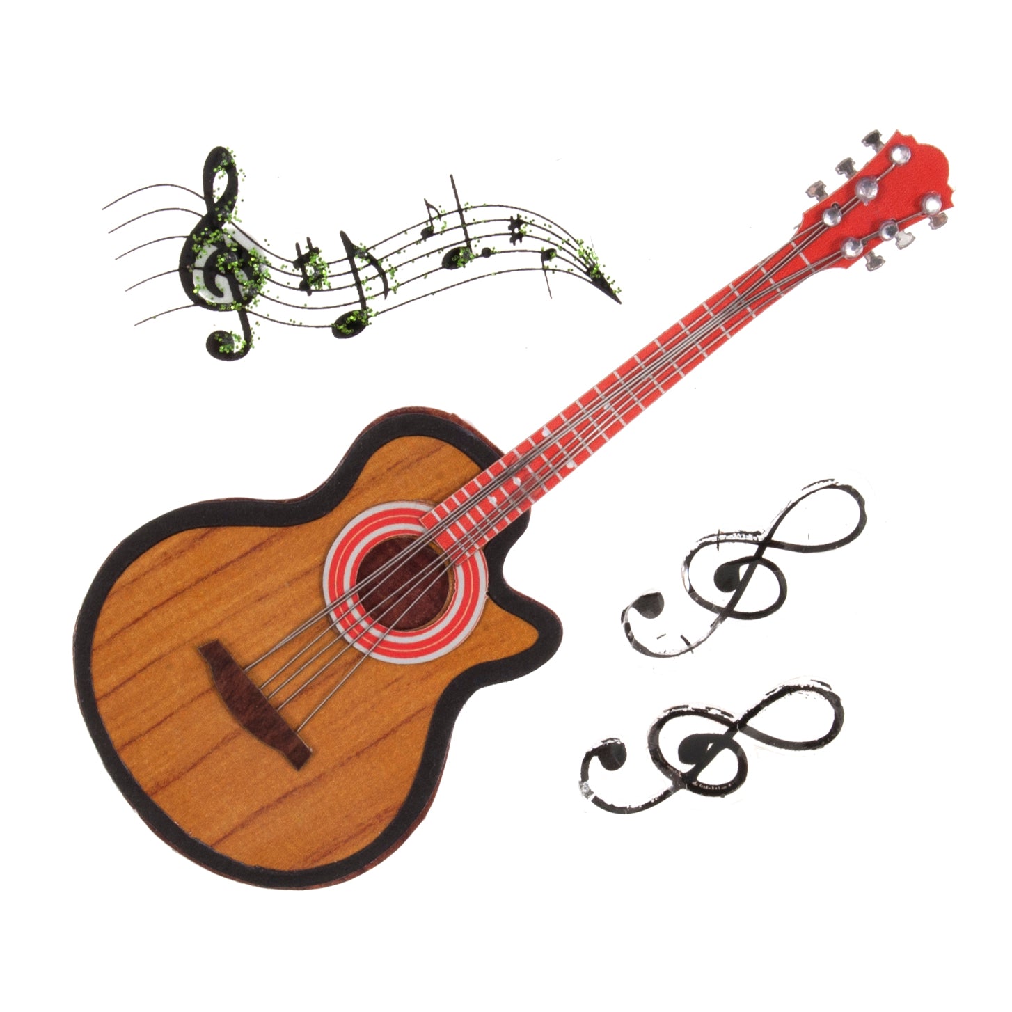 Craft Embellishments: Musical Guitar Kit - 4pc