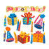 Craft Embellishments: Happy Birthday Parcels Set - 17pk