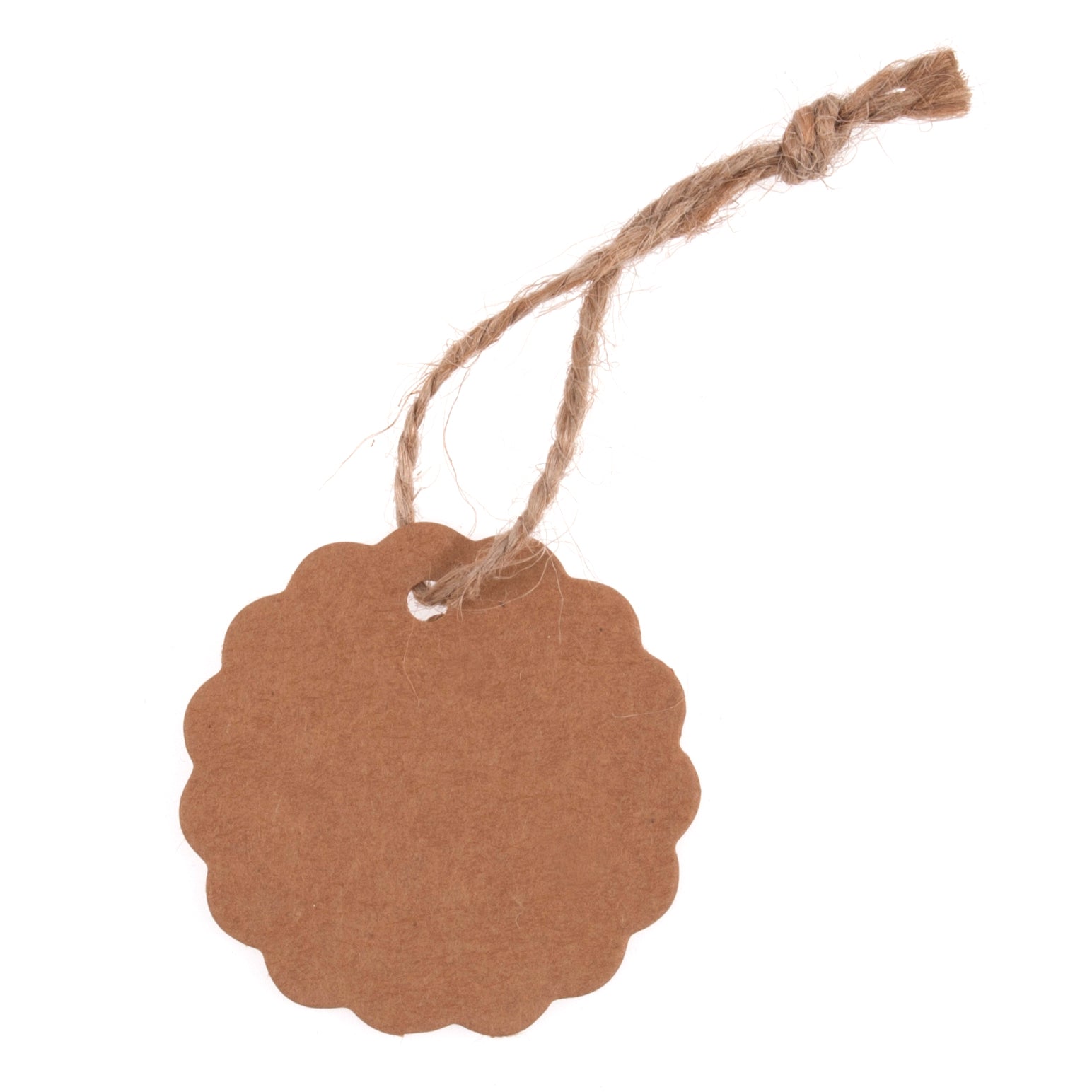Tags: Scalloped: Circle: 5cm: Natural: Pack of 12 | Buy Online from The Home Crafters
