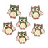 Craft Embellishments: Green Owls - 6pc