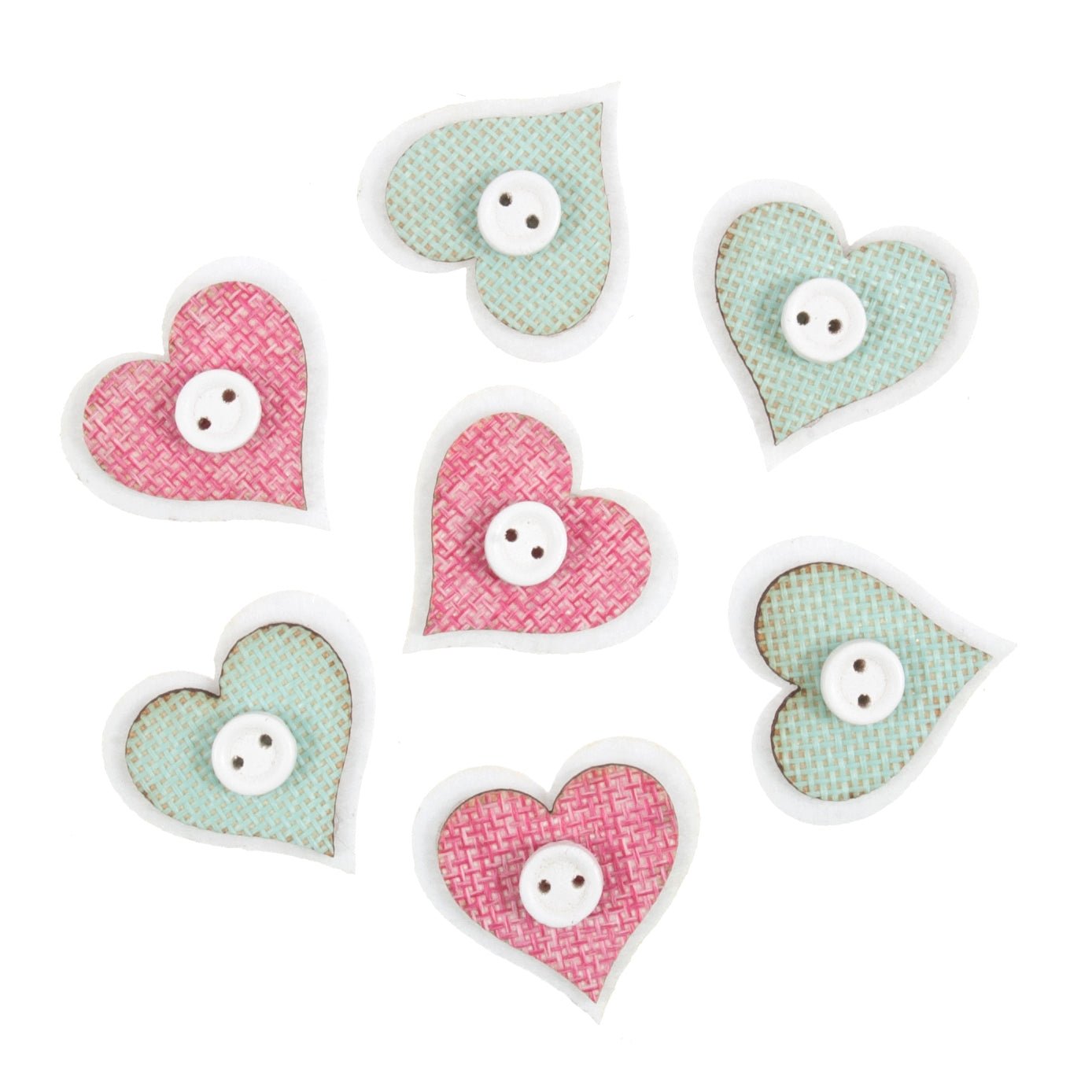 Embellishments: Hearts Wood & Felt 7 | Buy Online from The Home Crafters
