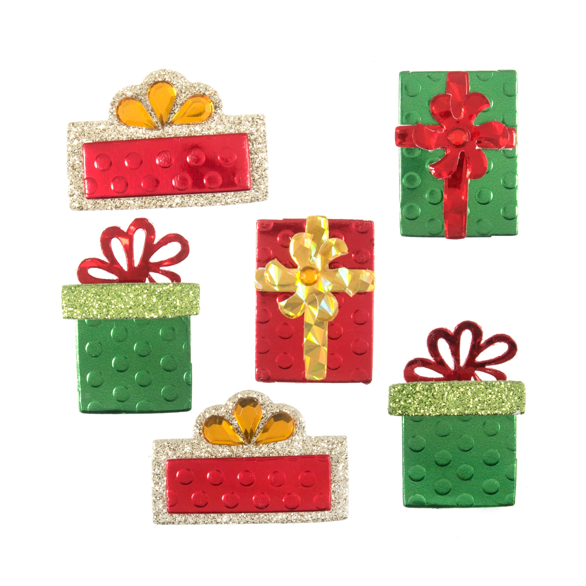 Christmas Craft Embellishments: Presents - 6pc