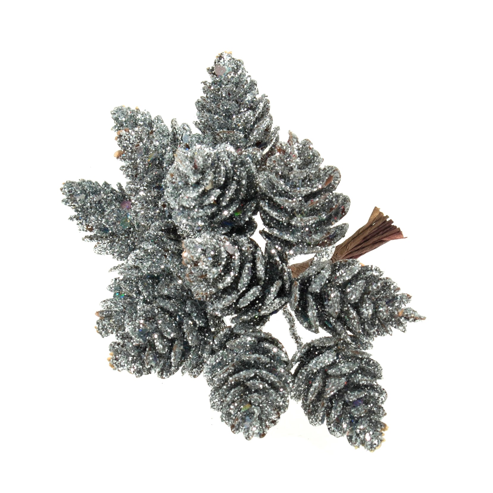 Glitter Pinecones on Wire: 12 Stems | Buy Online from The Home Crafters