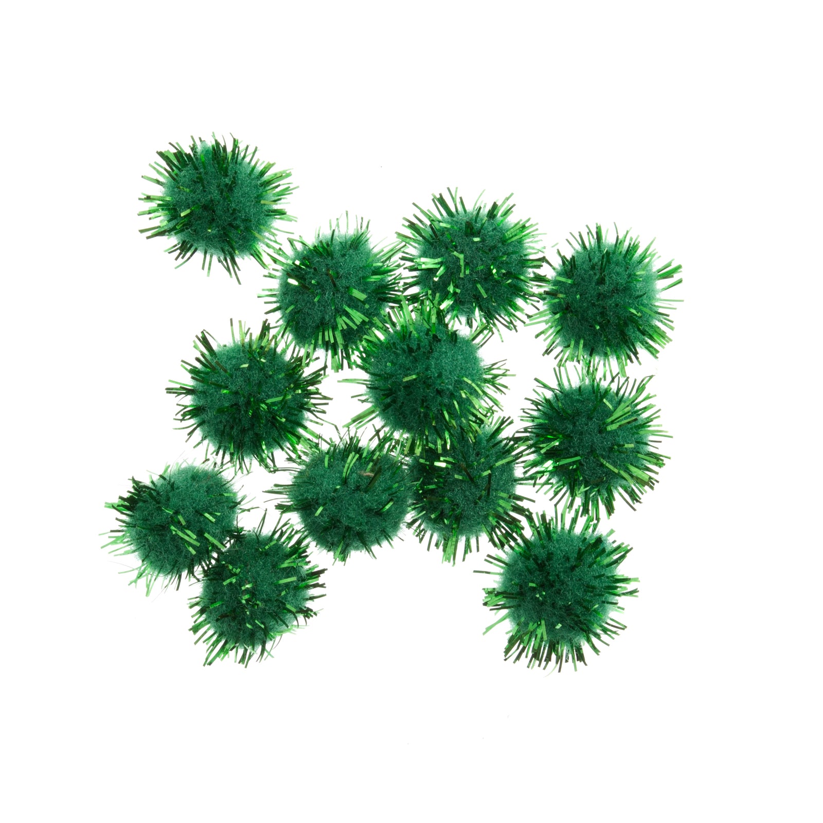 Half Inch Glitter Pompoms (1.3cm) - 12pc | Buy Online from The Home Crafters