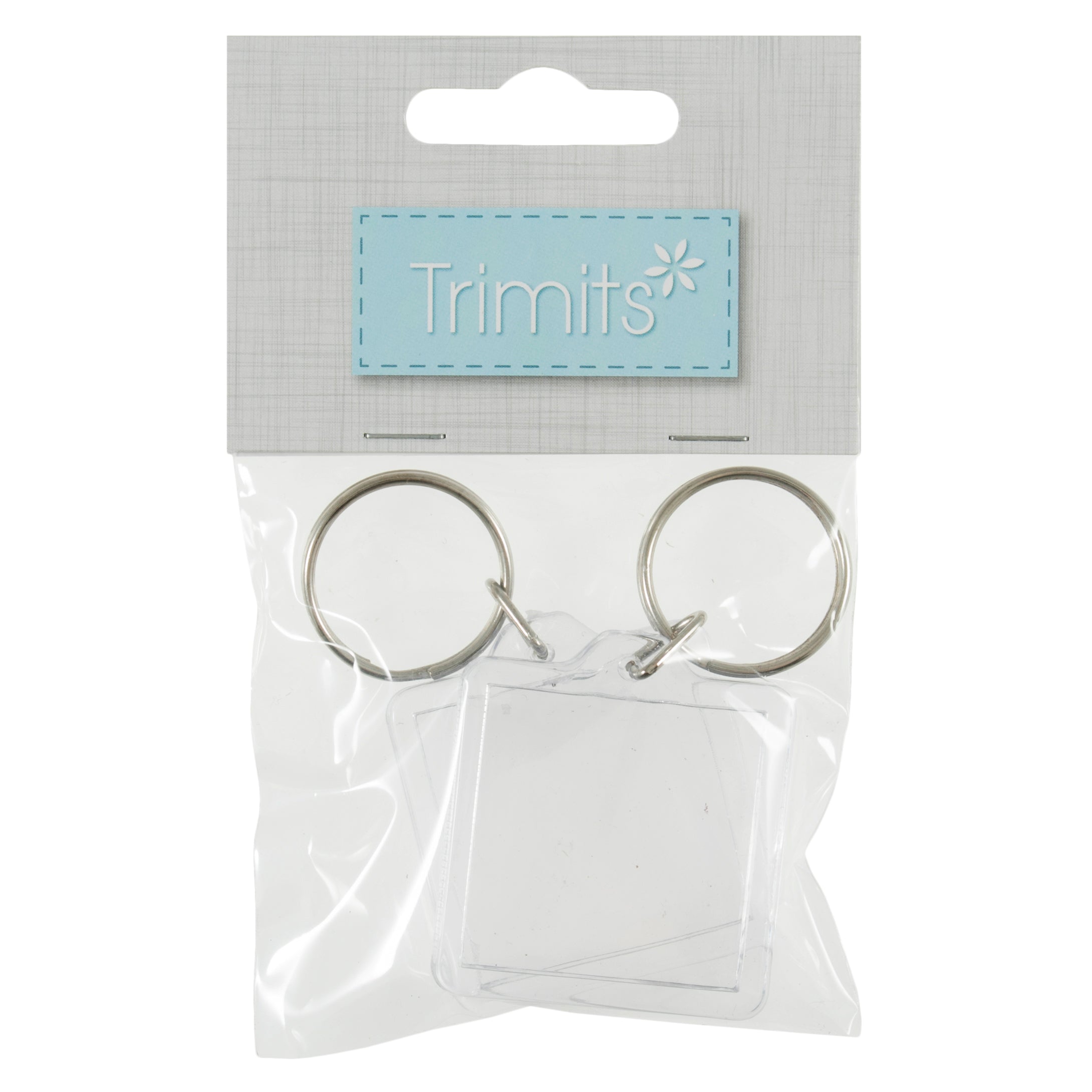 Trimits Clear Keyring Key Fob - Square: 2pc | Buy Online from The Home Crafters