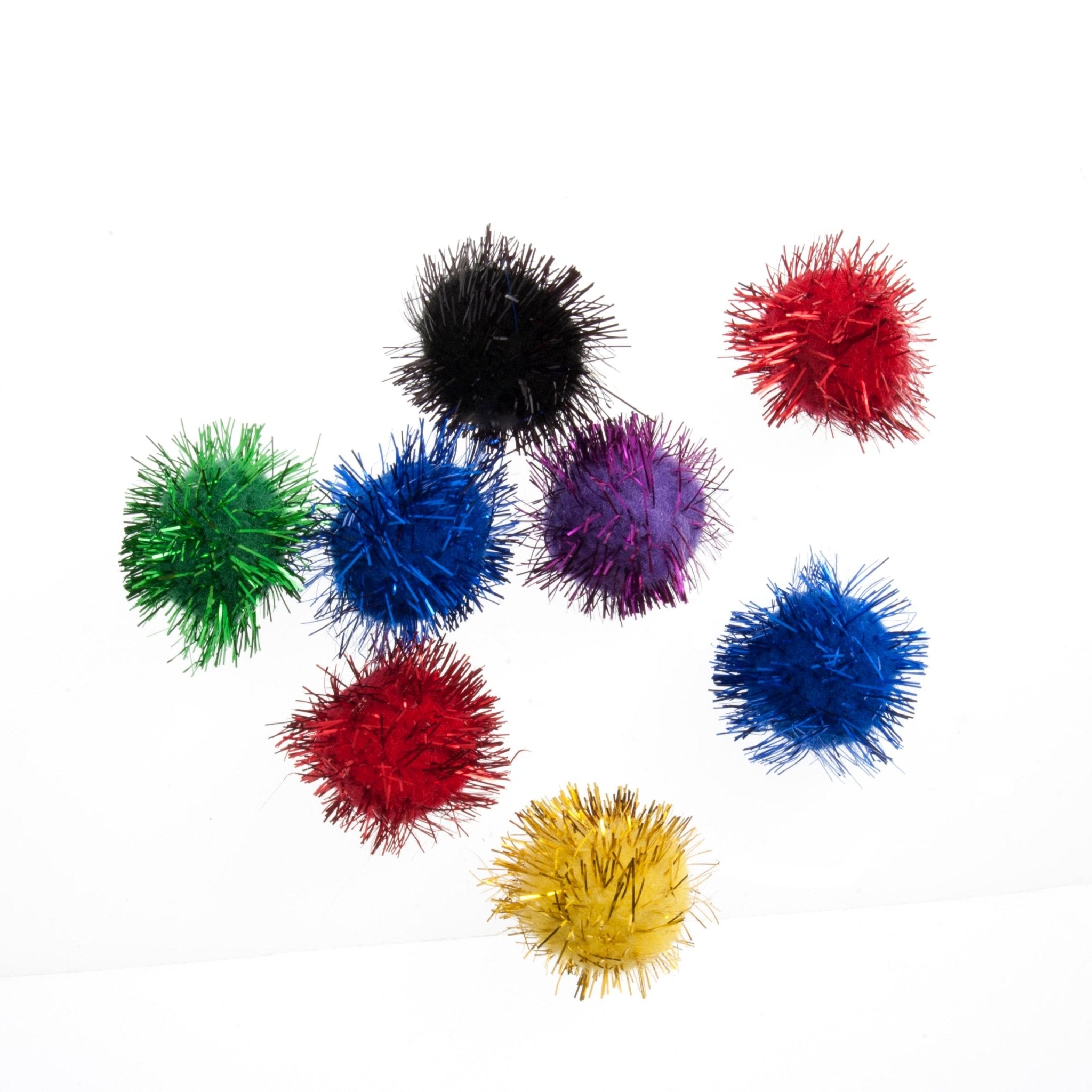 Half Inch Glitter Pompoms (1.3cm) - 12pc | Buy Online from The Home Crafters