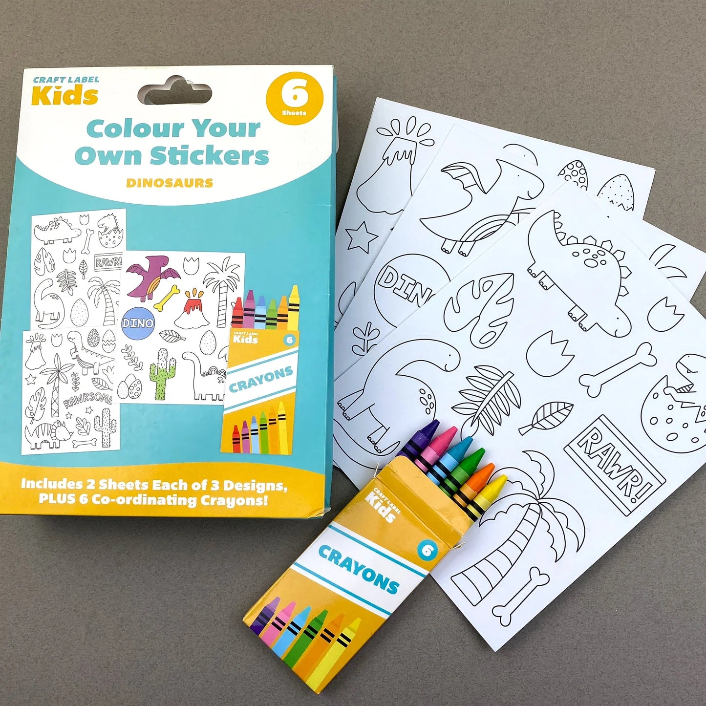 Colour Your Own Stickers - Dinosaurs