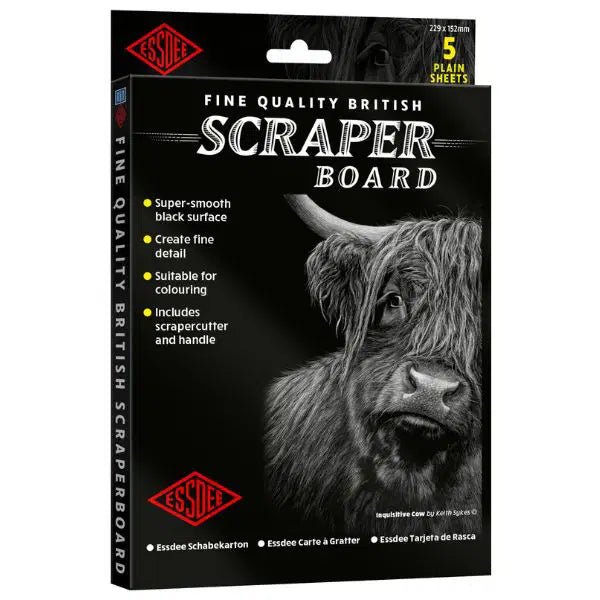 Black Scraperboard 229x152mm (5 Sheets) | Buy Online from The Home Crafters