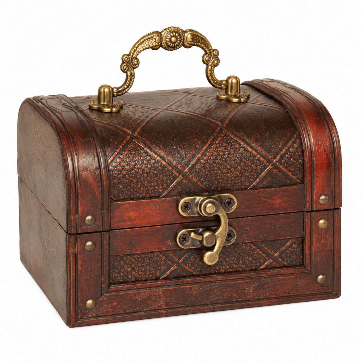 Vintage Style Faux Leather Mini Treasure Chest Storage Boxes – Small & Large | Buy Online from The Home Crafters