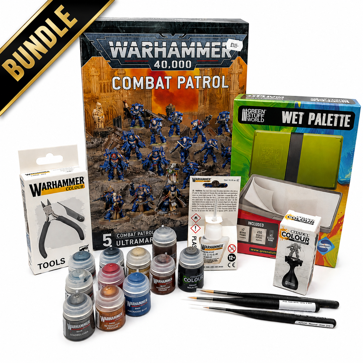 40k Ultramarines: Combat Patrol & Paints Starter Bundle - Deluxe