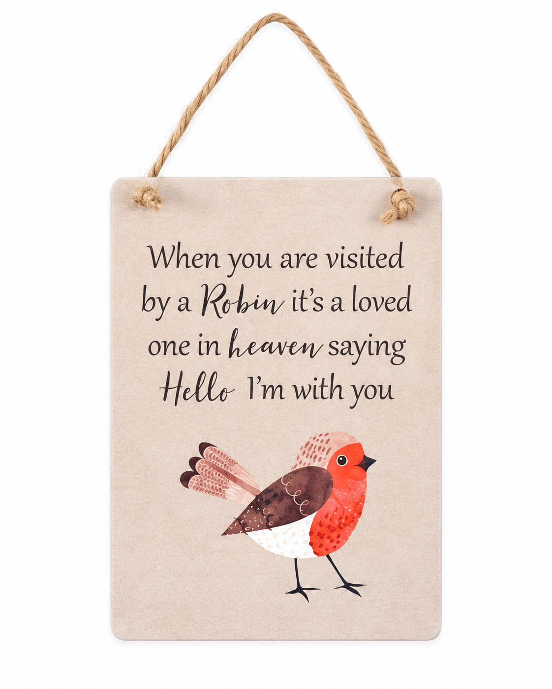 Wooden Robin Memorial Sentiment Hanging MDF Plaque – Choice of 4 Designs | Buy Online from The Home Crafters
