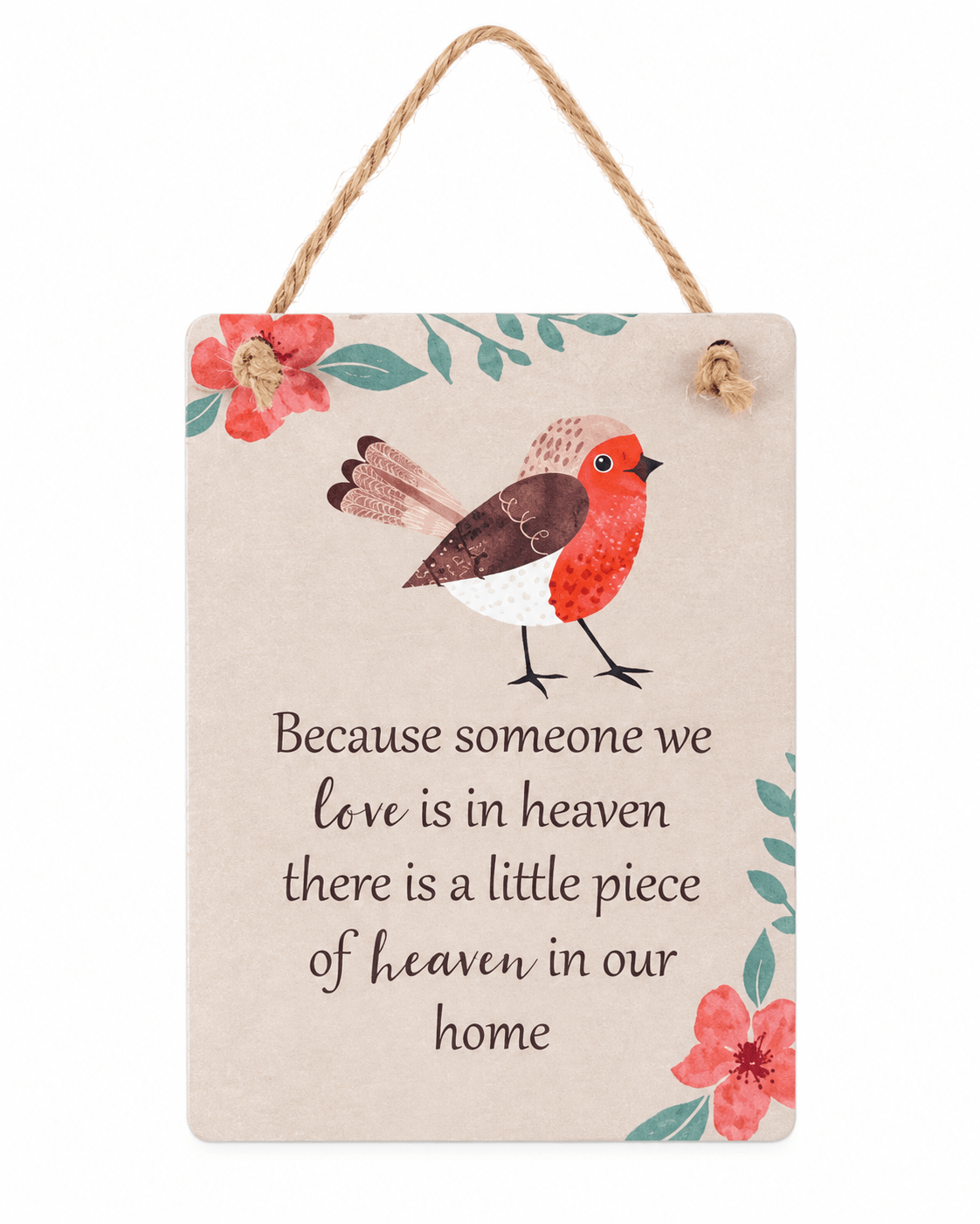 Wooden Robin Memorial Sentiment Hanging MDF Plaque – Choice of 4 Designs | Buy Online from The Home Crafters