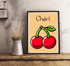 Chéri Cherries Art Print | Cute French - Inspired Cherry Poster | Buy Online from The Home Crafters