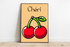Chéri Cherries Art Print | Cute French - Inspired Cherry Poster | Buy Online from The Home Crafters