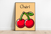 Chéri Cherries Art Print | Cute French - Inspired Cherry Poster | Buy Online from The Home Crafters