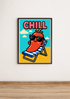 CHILL Cartoon Pepper Art Print – Fun Beach Wall Poster A3 A4 A5 | Buy Online from The Home Crafters