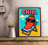CHILL Cartoon Pepper Art Print – Fun Beach Wall Poster A3 A4 A5 | Buy Online from The Home Crafters