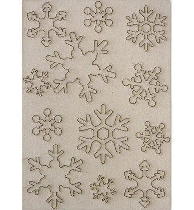 Greyboard Lasercut Snowflake Shapes - 12pc