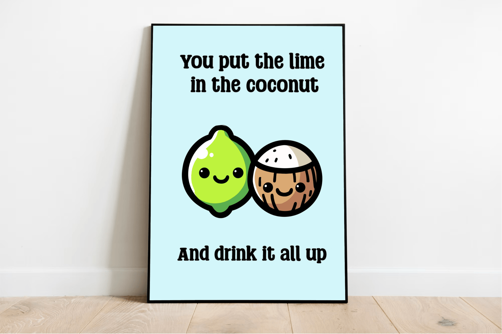 Lime & Coconut – Whimsy in Harmony Tropical Art Print | Buy Online from The Home Crafters
