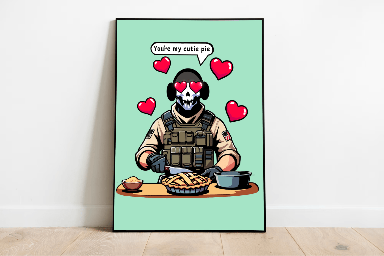 Cutie Pie Soldier Art Print | Funny Romantic Wall Decor | Buy Online from The Home Crafters
