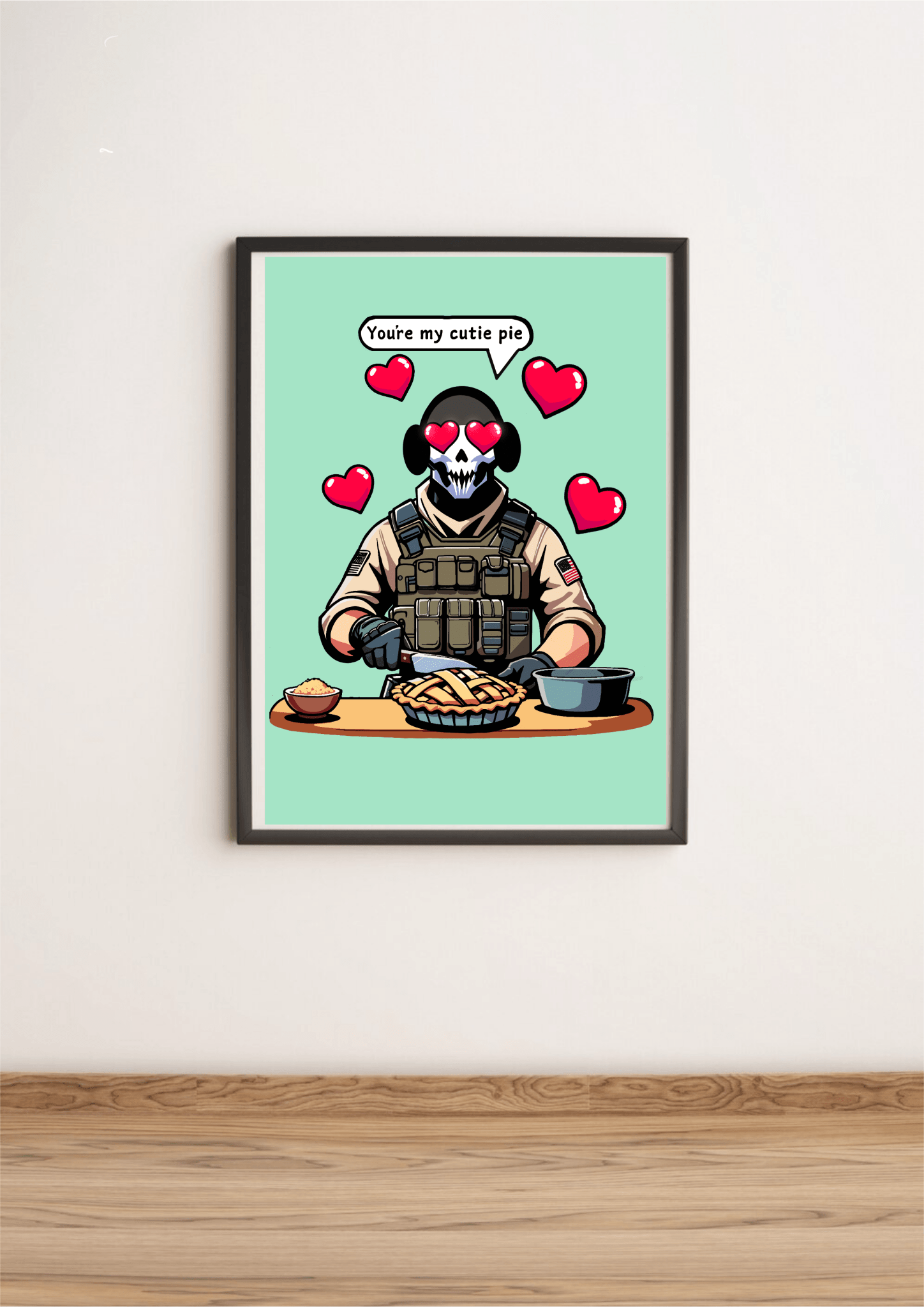 Cutie Pie Soldier Art Print | Funny Romantic Wall Decor | Buy Online from The Home Crafters