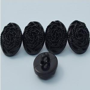 Shanked Button - Fancy Twisted Pearl: Black (various sizes)