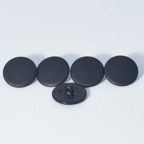 Shanked Button: Smooth Round Black - 23mm