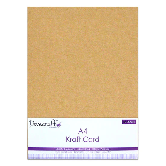 Dovecraft A4 Kraft Card - 10pk