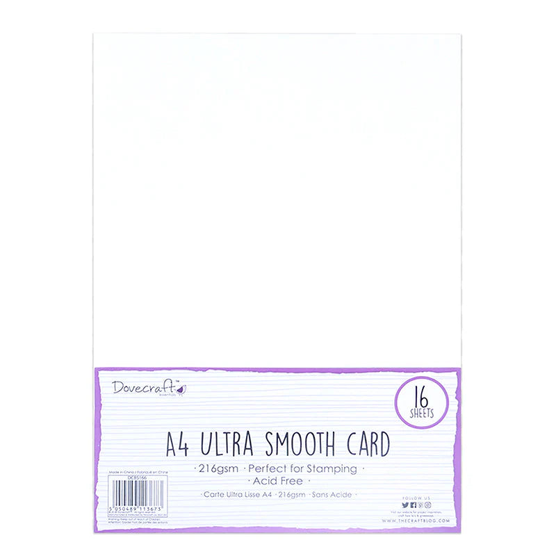 Dovecraft Ultra Smooth White A4 Card - 16pk