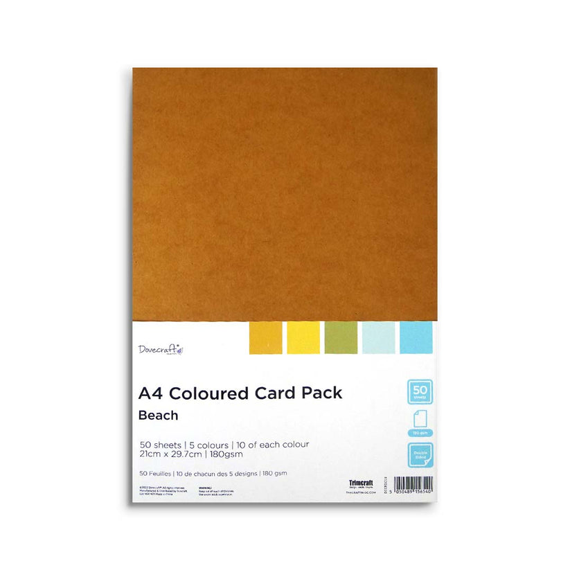 Dovecraft 180gsm A4 Coloured Card - Beach: 50pk