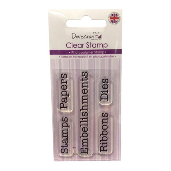 Dovecraft Clear Stamp - Labels 5pk