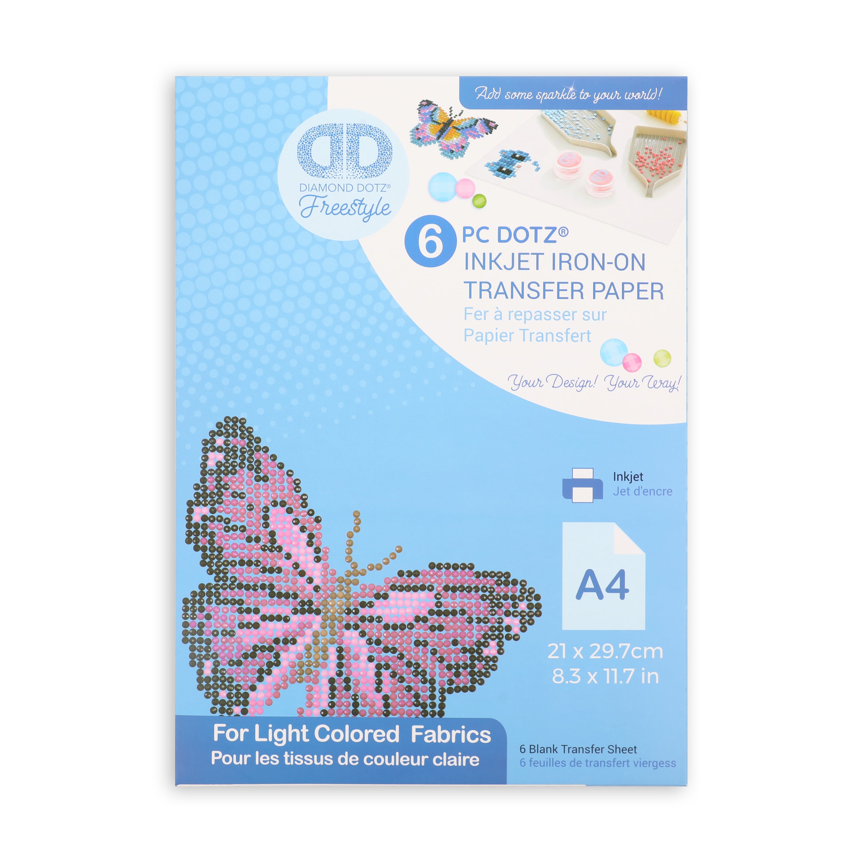 Diamond Dotz Accessories: A4 Inkjet Iron On Transfer Paper - 6pk