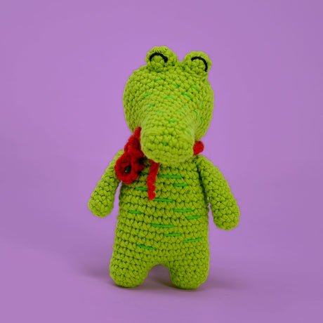 Knitty Critters Pouch Pals Crochet Kit - Cory Croc | Buy Online from The Home Crafters