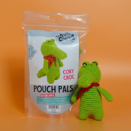 Knitty Critters Pouch Pals Crochet Kit - Cory Croc | Buy Online from The Home Crafters