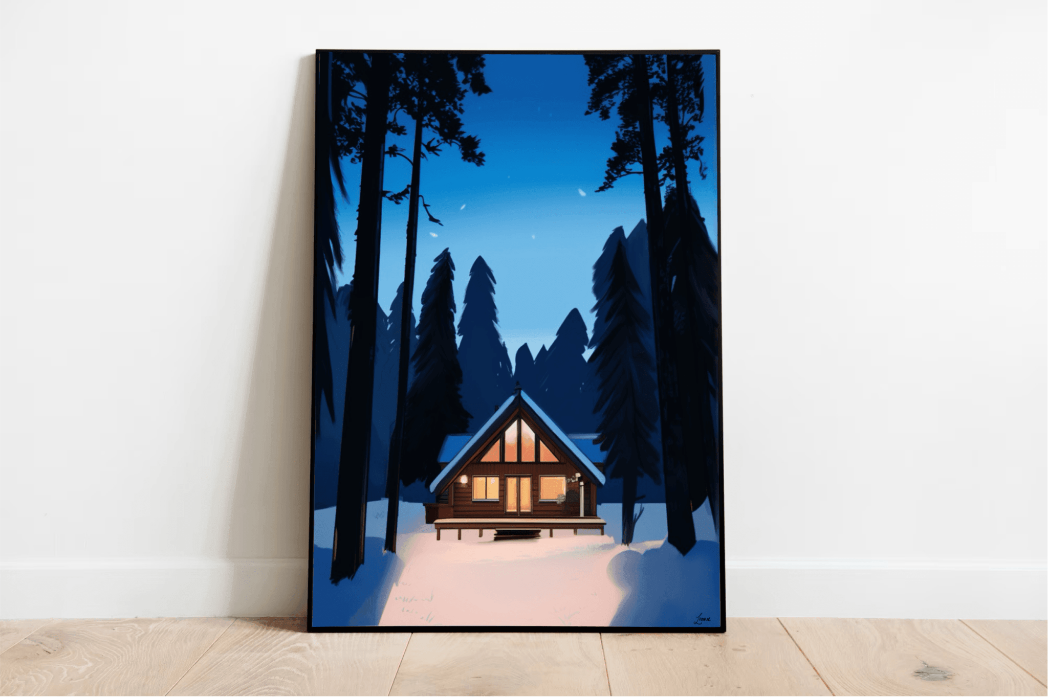 Winter Wonderland Cabin – Cozy Snowy Wall Art | Buy Online from The Home Crafters