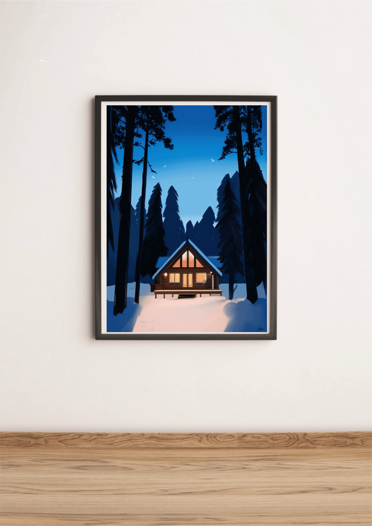 Winter Wonderland Cabin – Cozy Snowy Wall Art | Buy Online from The Home Crafters