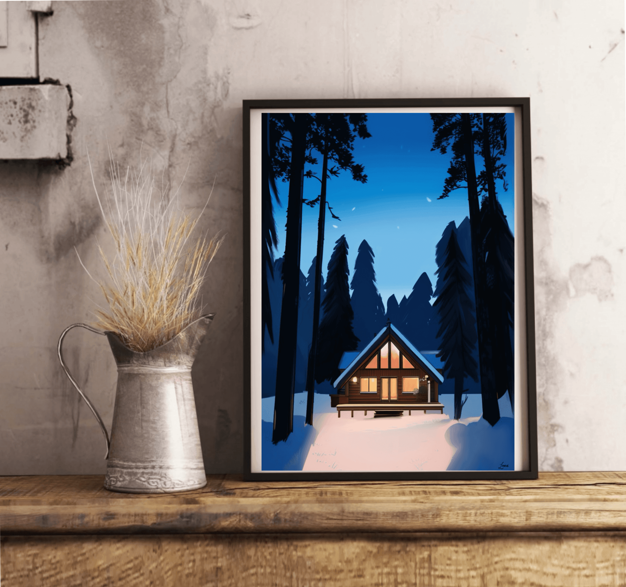 Winter Wonderland Cabin – Cozy Snowy Wall Art | Buy Online from The Home Crafters