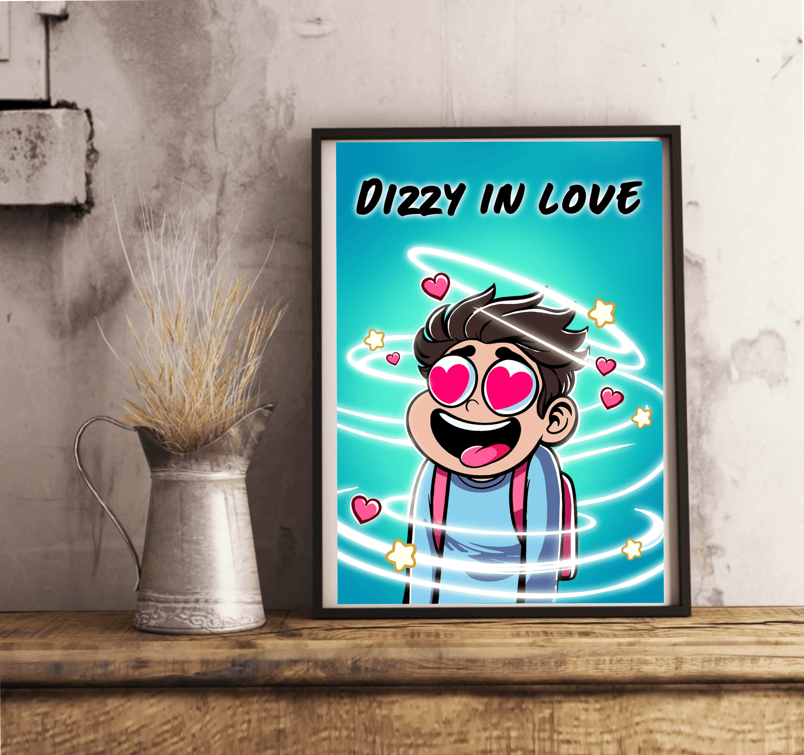 Dizzy in Love Art Print – Whimsical Romance Wall Decor | Buy Online from The Home Crafters