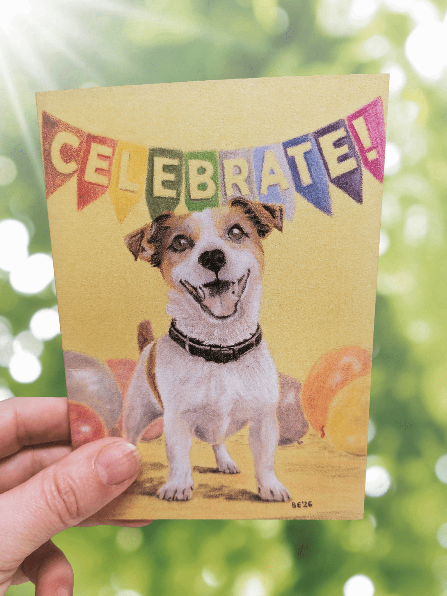 Art Print Greetings Card - Party Pets - Jack Russell | Buy Online from The Home Crafters
