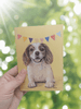 Art Print Greeting Card - Party Pets - King Charles Cavalier Spaniel | Buy Online from The Home Crafters