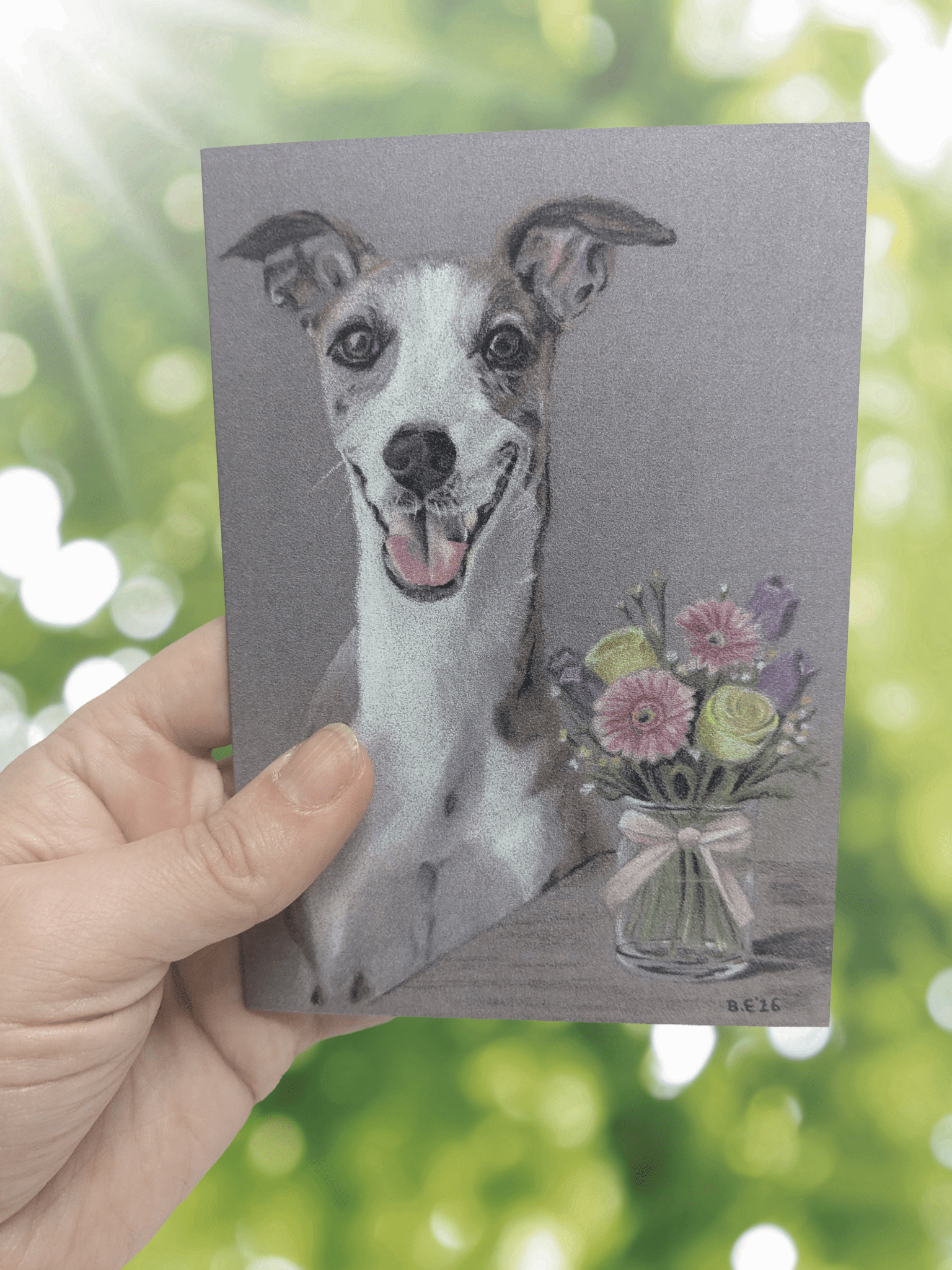 Art Print Greetings Card - Party Pets - Whippet | Buy Online from The Home Crafters