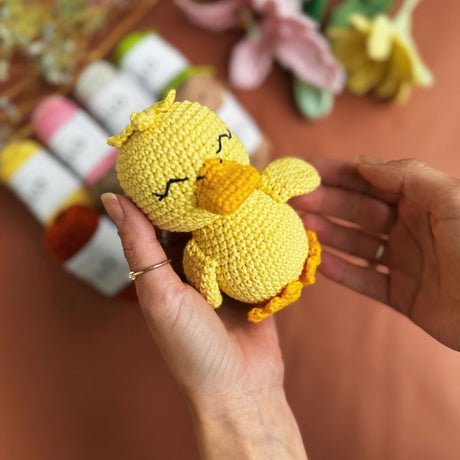 Knitty Critters Pouch Pals Crochet Kit - Danny Duckling | Buy Online from The Home Crafters