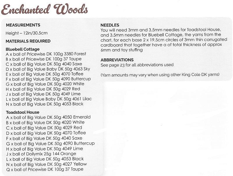 King Cole Enchanted Woods - Knitting Pattern Book 1 | Buy Online from The Home Crafters